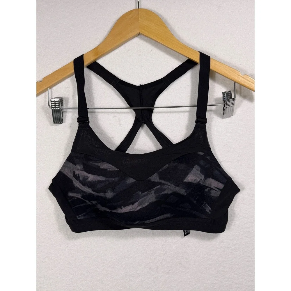 Victoria's Secret Sport Bra Women 34C Black Camo On Point Incredible Racerback